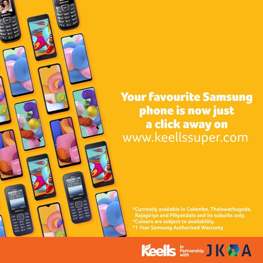 Get your Samsung mobile now on www.keellssuper.com